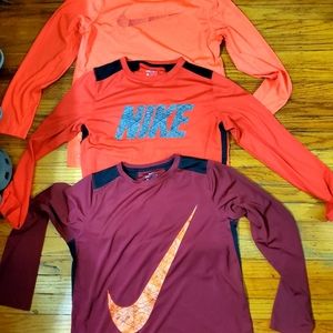 3 Big Boys Nike Dri Fit long sleeve